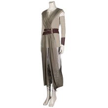 Load image into Gallery viewer, Star Wars The Rise of Skywalker Rey Full Set Cosplay Halloween Costume Brown Dress