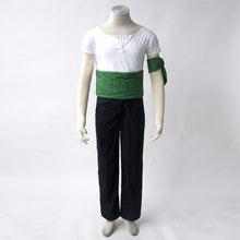 Load image into Gallery viewer, Anime Inspired 3-Sword Swordsman Pirate Cosplay Costume with Green Waist Sash