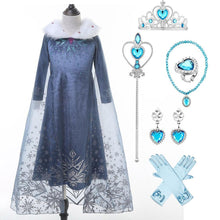 Load image into Gallery viewer, Kids Frozen Costume Princess Elsa Anna Cosplay Birthday or Party Dress With Accessories