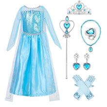 Load image into Gallery viewer, Kids Frozen Costume Princess Elsa Cosplay Birthday or Party Dress With Accessories