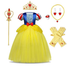 Load image into Gallery viewer, Snow White Costume Princess Costumes Puff Sleeve Dress With Accessories For Kids