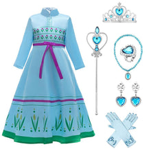 Load image into Gallery viewer, Kids Frozen Costume Princess Elsa Anna Cosplay Birthday or Party Dress With Accessories