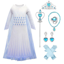 Load image into Gallery viewer, Kids Frozen Costume Princess Elsa Cosplay Birthday or Party Dress With Accessories