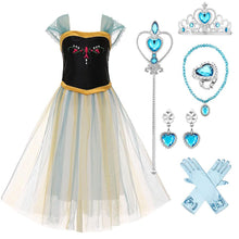 Load image into Gallery viewer, Kids Frozen Costume Princess Elsa Anna Cosplay Birthday or Party Dress With Accessories