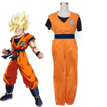 Load image into Gallery viewer, Dragon Ball Costume Son Goku Trainning Orange Suit Chinese Go Letter Cosplay Suit for Men and Kids