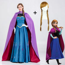 Load image into Gallery viewer, Women's Frozen Costume Princess Anna Cosplay Sequin Dress With Wig