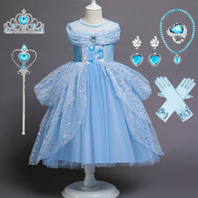 Load image into Gallery viewer, Girls Costume Princess Elsa Cosplay Dress Birthday Party Dress With Accessories