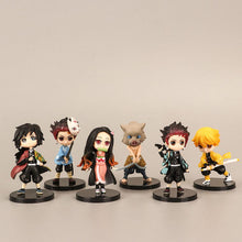 Load image into Gallery viewer, 6Pcs Demon Slayer Figure Kamado Agatsuma Zenitsu Kamado Nezuko Cute Chibi Toys