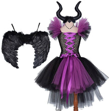 Load image into Gallery viewer, Maleficent Costume Evil Witch Cosplay Set With Wings and Horn Hat For Kids Halloween Party