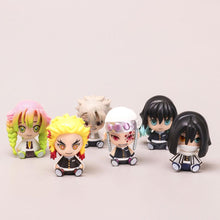 Load image into Gallery viewer, 6Pcs Demon Slayer Figure Rengoku Kyoujurou Kanroji Mitsuri Iguro Obanai Cute Chibi Toys