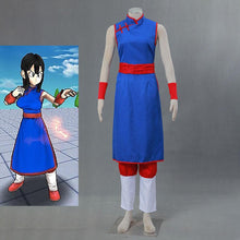 Load image into Gallery viewer, Women and Kids Dragon Ball Costume Chichi Cosplay Before Marry Blue Suit Set