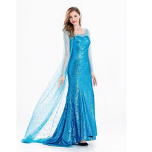 Load image into Gallery viewer, Women's Frozen Costume Princess Elsa Cosplay Sequin Dress With Wig
