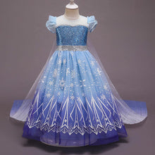Load image into Gallery viewer, Costume Princess Elsa Cosplay Dress with Robe For Girls Birthday Party Dress With Accessories