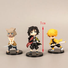 Load image into Gallery viewer, 6Pcs Demon Slayer Figure Kamado Agatsuma Zenitsu Kamado Nezuko Cute Chibi Toys
