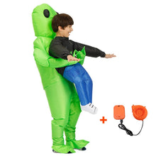 Load image into Gallery viewer, Green Alien Inflatable Cosplay Costume Funny Blow Up Suit Halloween party For Adults and Kids