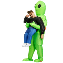 Load image into Gallery viewer, Green Alien Inflatable Cosplay Costume Funny Blow Up Suit Halloween party For Adults and Kids