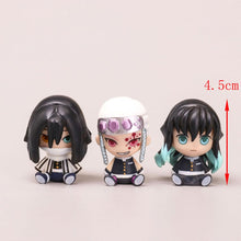 Load image into Gallery viewer, 6Pcs Demon Slayer Figure Kamado Tanjirou Kamado Nezuko Figure Sitting Cute Chibi Toys