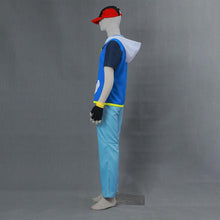 Load image into Gallery viewer, Men and Kids Pokemon Costume Trainer Ash Ketchum Cosplay Hoodie Full Sets