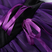 Load image into Gallery viewer, Girls Witch Costume Dress Halloween Witch Cosplay Purple Dress with Witch Hat