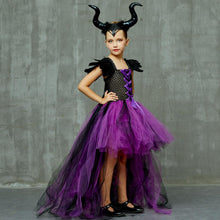 Load image into Gallery viewer, Maleficent Costume Evil Witch Cosplay Set With Wings and Horn Hat For Kids Halloween Party
