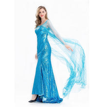 Load image into Gallery viewer, Women's Frozen Costume Princess Elsa Cosplay Sequin Dress With Wig