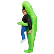 Load image into Gallery viewer, Green Alien Inflatable Cosplay Costume Funny Blow Up Suit Halloween party For Adults and Kids