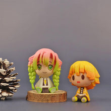 Load image into Gallery viewer, 10Pcs Demon Slayer Figure Kamado Tanjirou Kamado Nezuko Figure Sitting Cute Chibi Toys