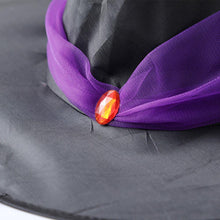 Load image into Gallery viewer, Girls Witch Costume Dress Halloween Witch Cosplay Purple Dress with Witch Hat