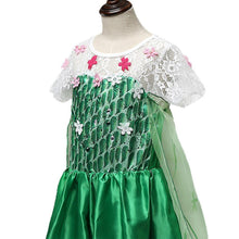 Load image into Gallery viewer, Kids Frozen Costume Princess Elsa Cosplay Birthday or Party Green Dress With Accessories