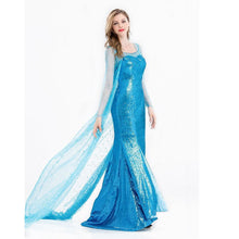 Load image into Gallery viewer, Women's Frozen Costume Princess Elsa Cosplay Sequin Dress With Wig