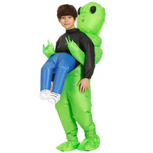 Load image into Gallery viewer, Green Alien Inflatable Cosplay Costume Funny Blow Up Suit Halloween party For Adults and Kids