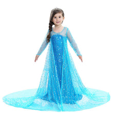 Load image into Gallery viewer, Kids Frozen Costume Princess Elsa Anna Cosplay Maxi Long Dress With Accessories