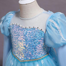 Load image into Gallery viewer, Costume Princess Elsa Cosplay Dress with Robe For Girls Birthday Party Dress With Accessories