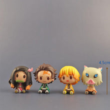 Load image into Gallery viewer, 10Pcs Demon Slayer Figure Kamado Tanjirou Kamado Nezuko Figure Sitting Cute Chibi Toys